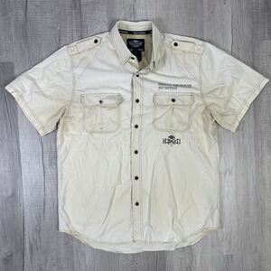 Harley Davidson Genuine Motor Clothes Mens XL Short Sleeve Button Up Grunge RB